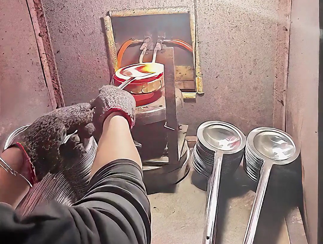 高頻退火設(shè)備處理勺子退火全過(guò)程曝光